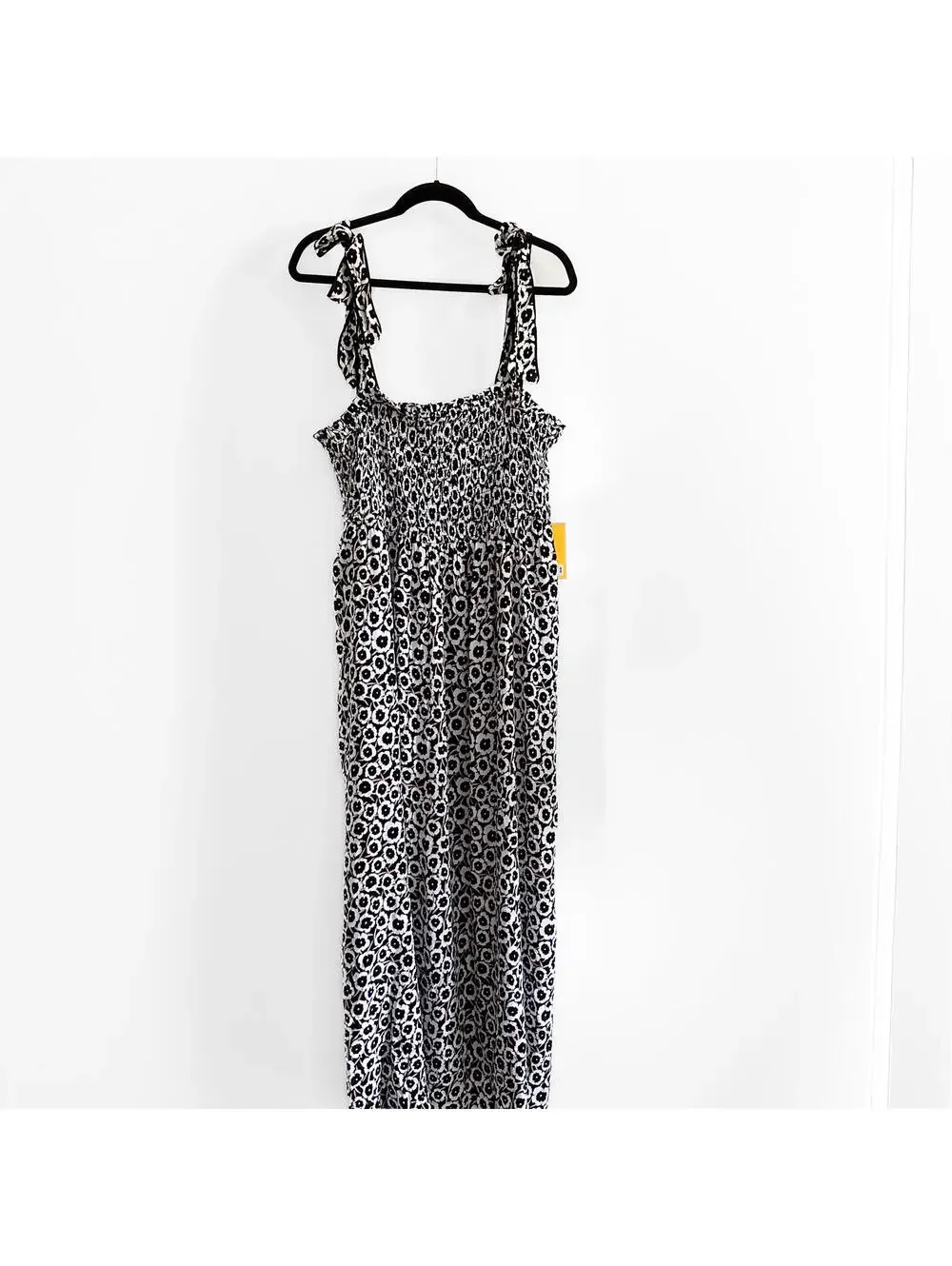 NWT DVF for Target Smocked Tie Strap Neutral Poppy Midi Dress XL‎